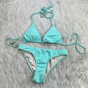 Hollie Watman Textured Triangle Bikini Swimsuit